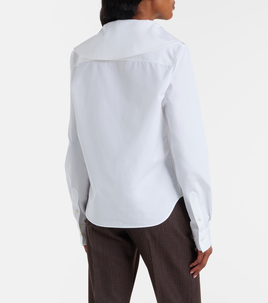 Draped Cotton Poplin Shirt