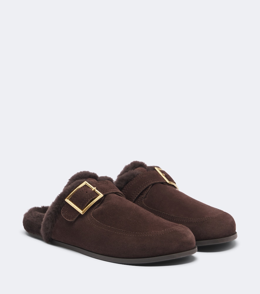 Mules Biker aus Veloursleder