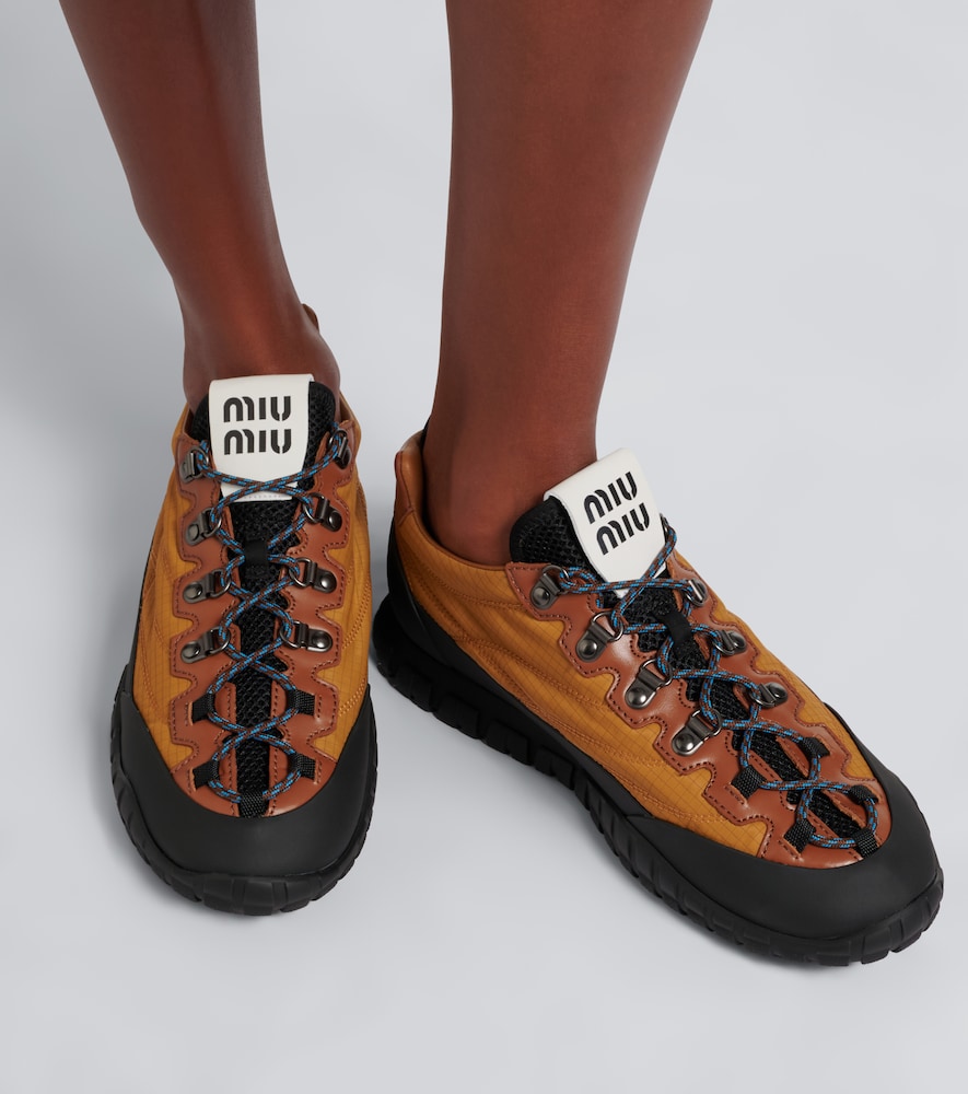 Leather-Trimmed Sneakers