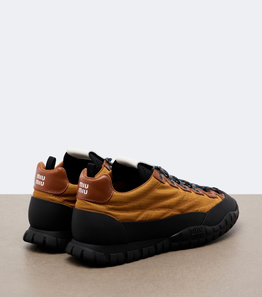 Leather-Trimmed Sneakers