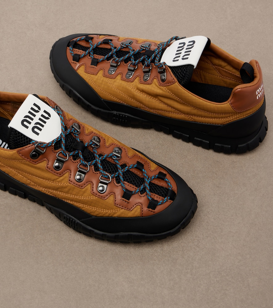 Leather-Trimmed Sneakers