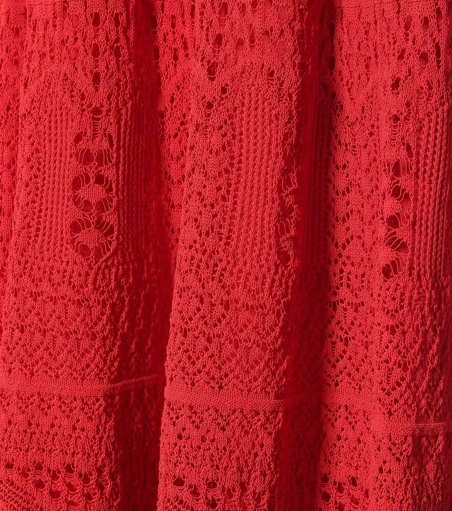 ALEXANDER MCQUEEN COTTON-BLEND LACE MIDI DRESS,P00436727