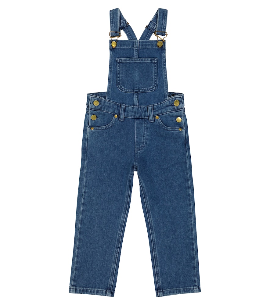 Mini Rodini Logo-embroidered denim dungarees