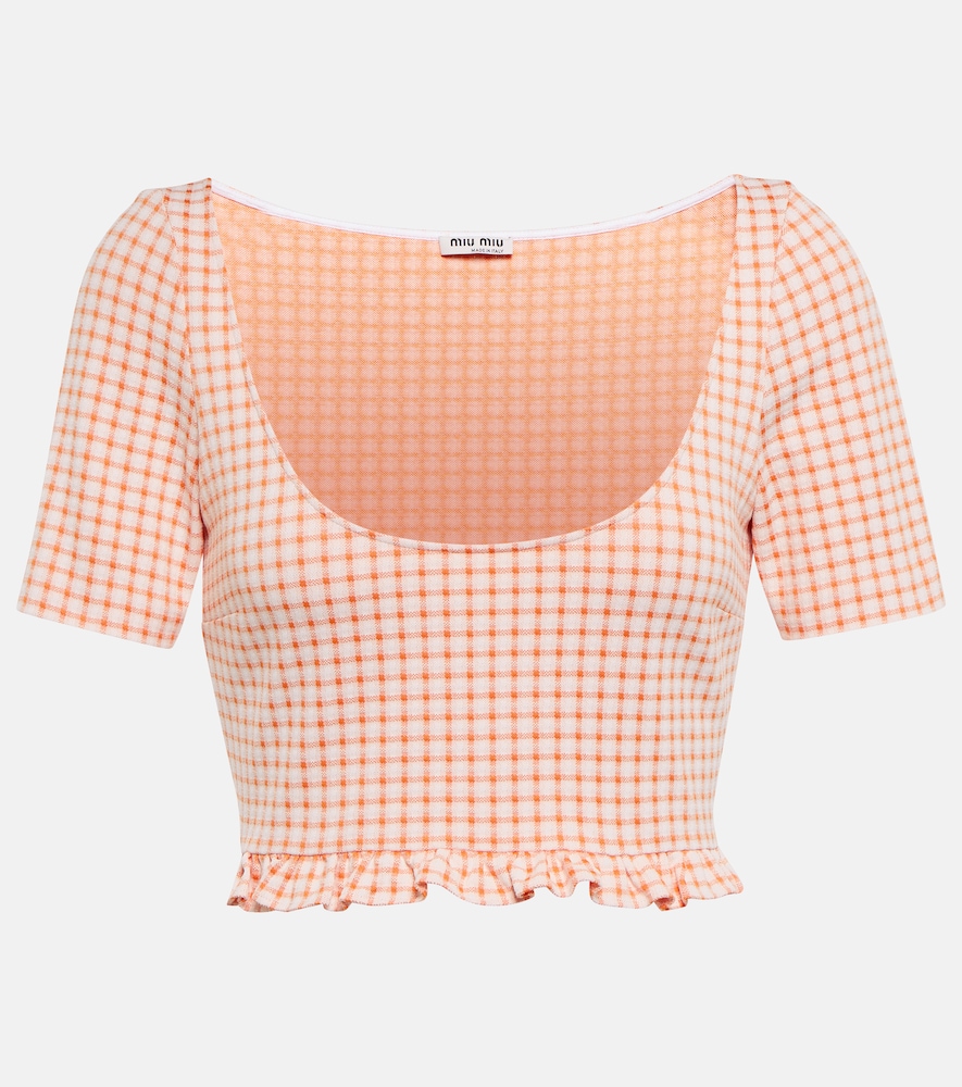 Miu Miu Checked crop top