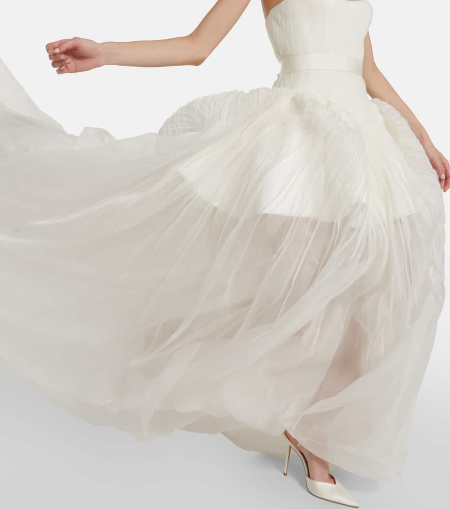 Shop Danielle Frankel Bridal Emory Silk Organza Gown In Pearl