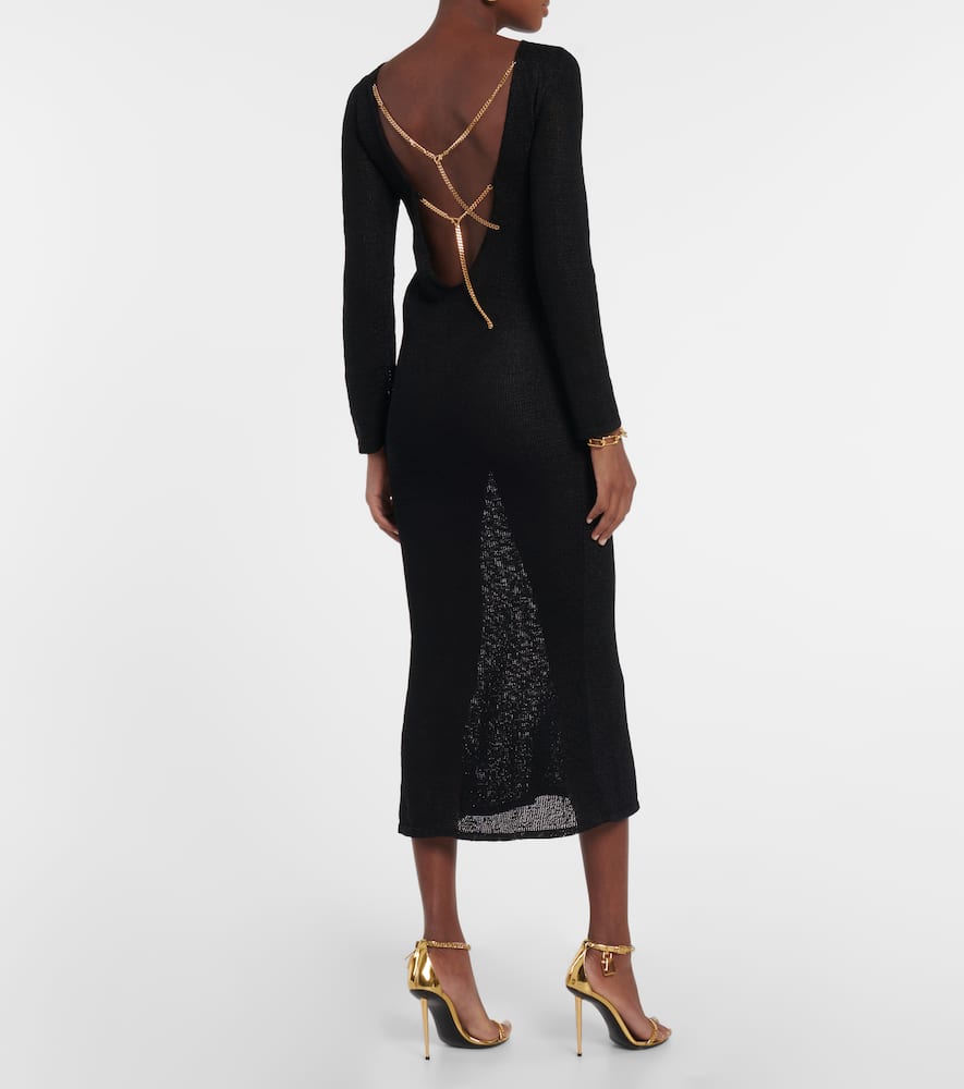 Shop Tom Ford Open-back Embellished Maxi Dress In Black