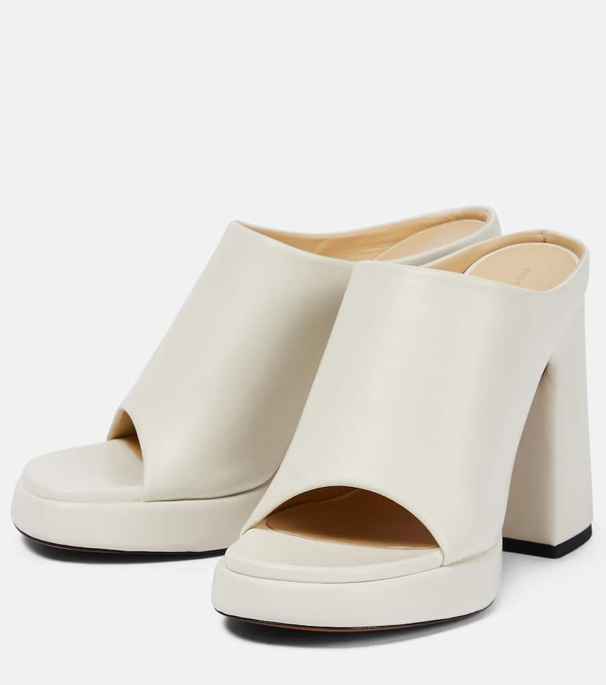 Shop Proenza Schouler Forma Leather Platform Mules In Chantilly