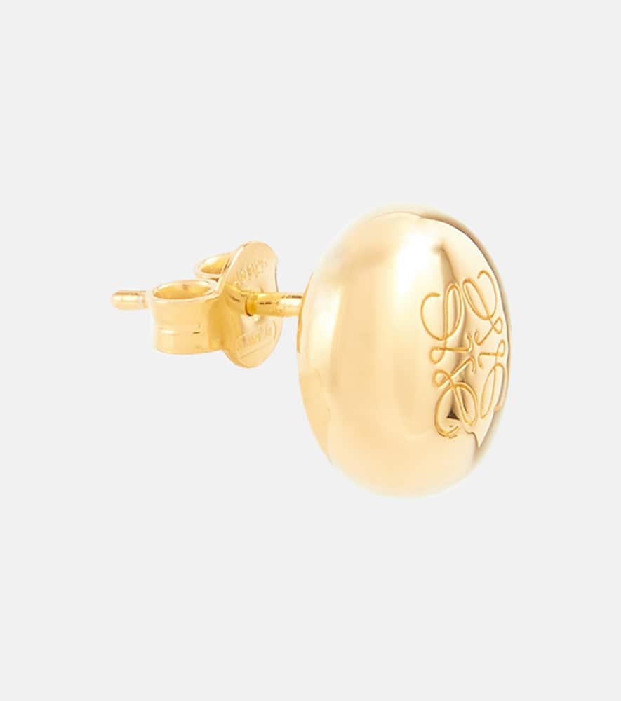 Shop Loewe Anagram Pebble Sterling Silver Earrings In Gold