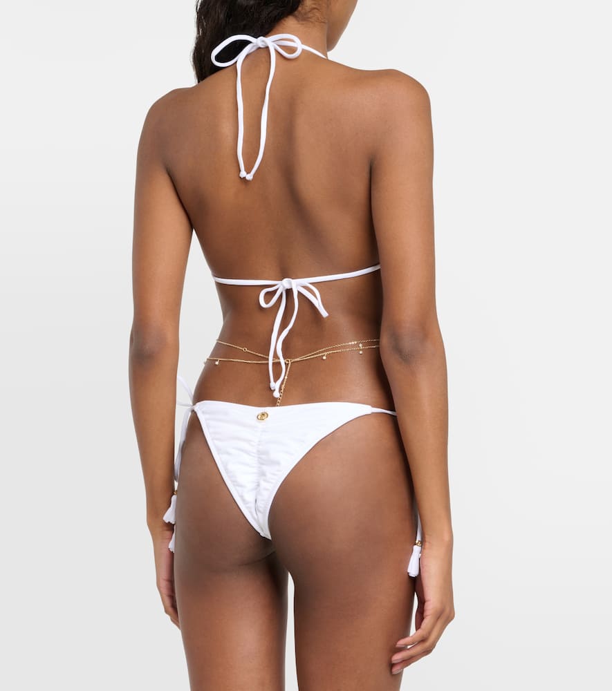 Shop Bananhot Side-tie Triangle Bikini Bottoms In White