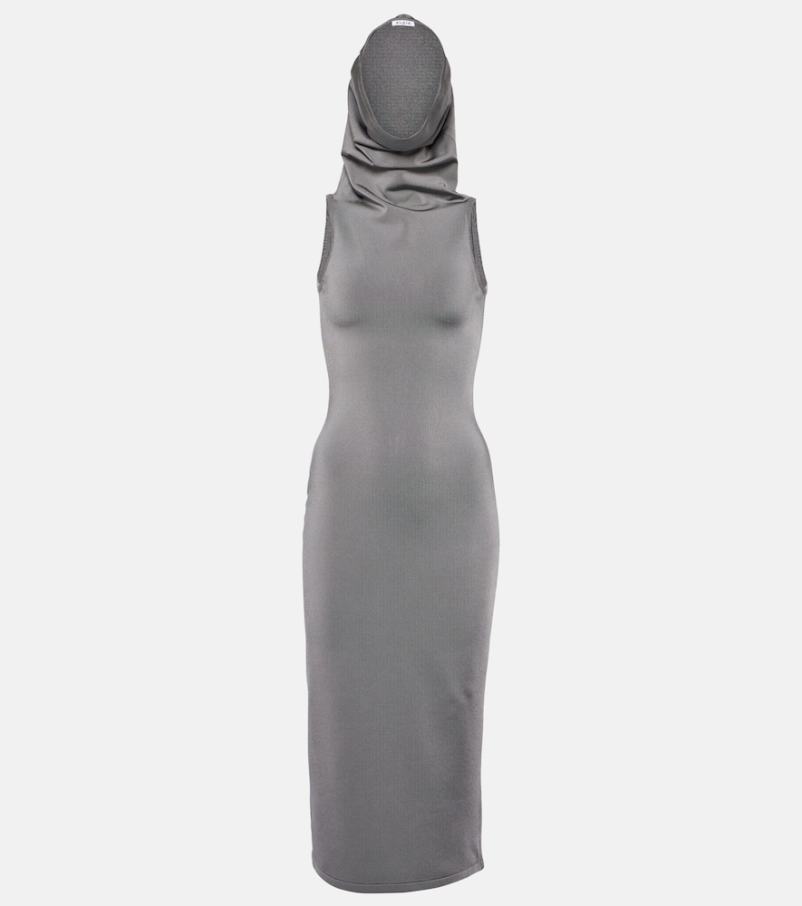 Alaia Alaïa Hooded jersey midi dress
