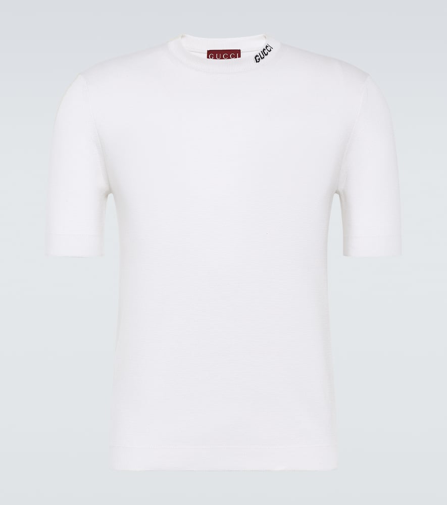 Logo silk and cotton T-shirt