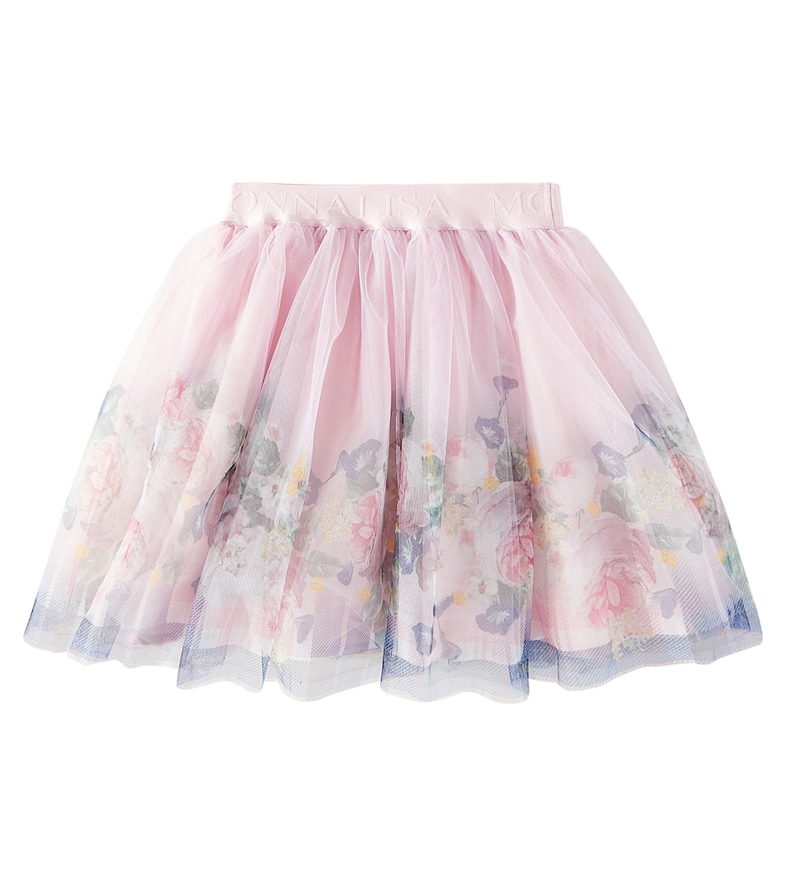 Monnalisa Floral tulle skirt