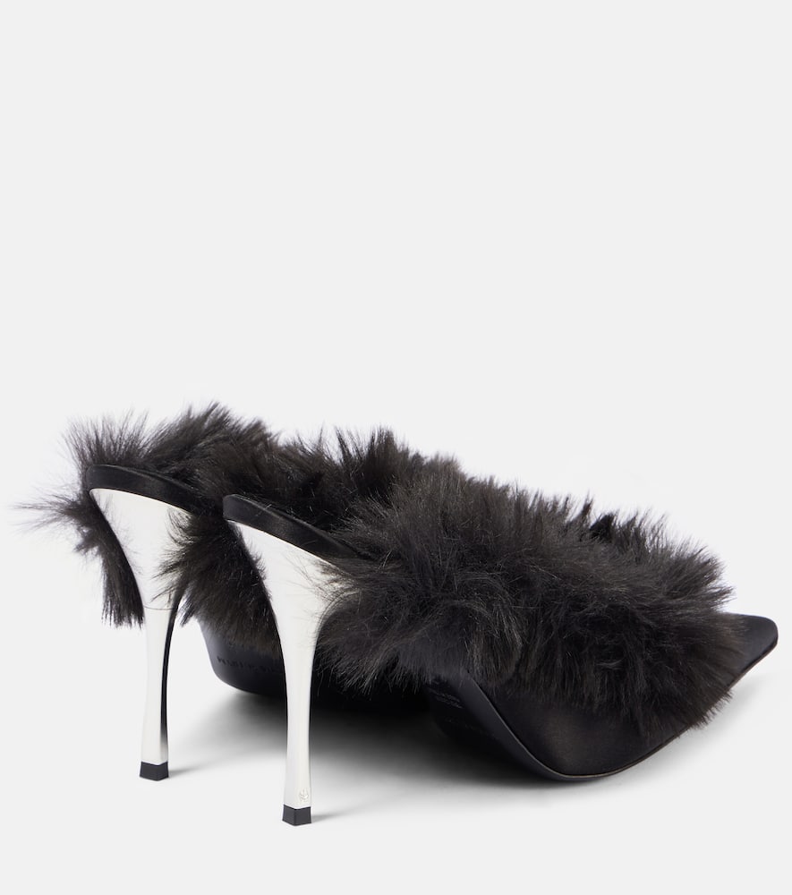 Magda Butrym Faux Shearling Leather Mules In Black