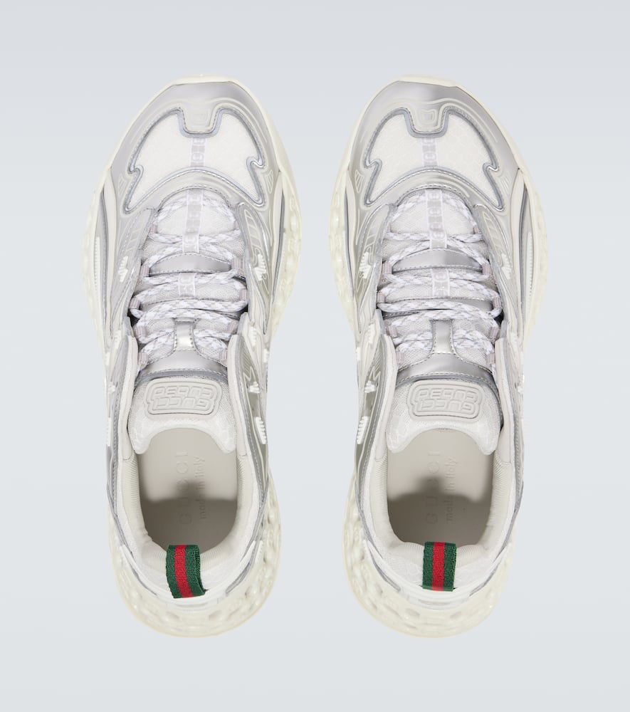 Gucci Two-tone Mesh And Rubber Cub3d Sneakers In Weiss