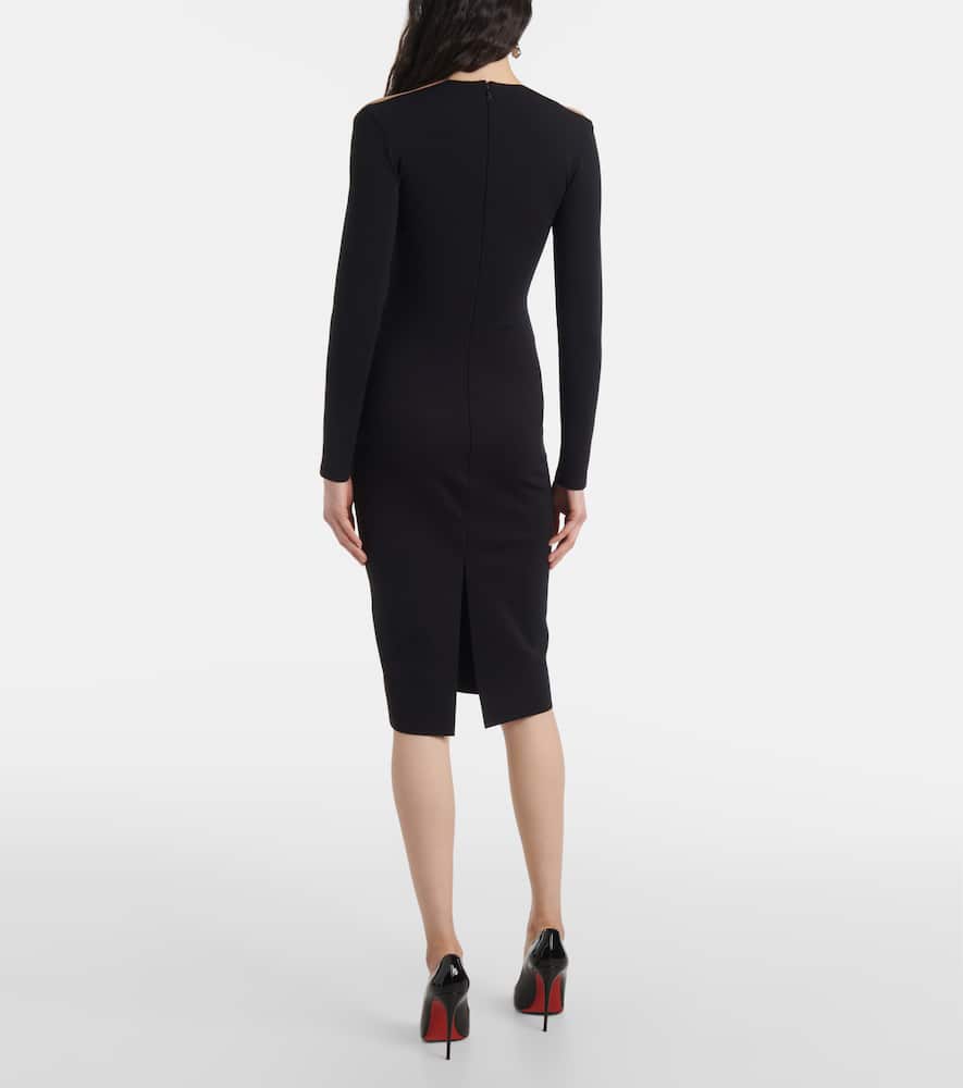 Mugler Plunge Minidress In Black Nude 01