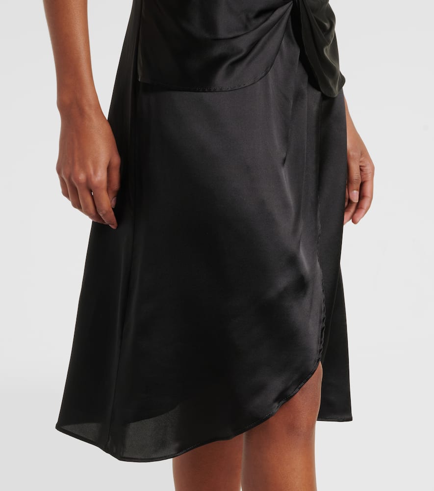 Nina Ricci Gathered Halterneck Satin Minidress In Black