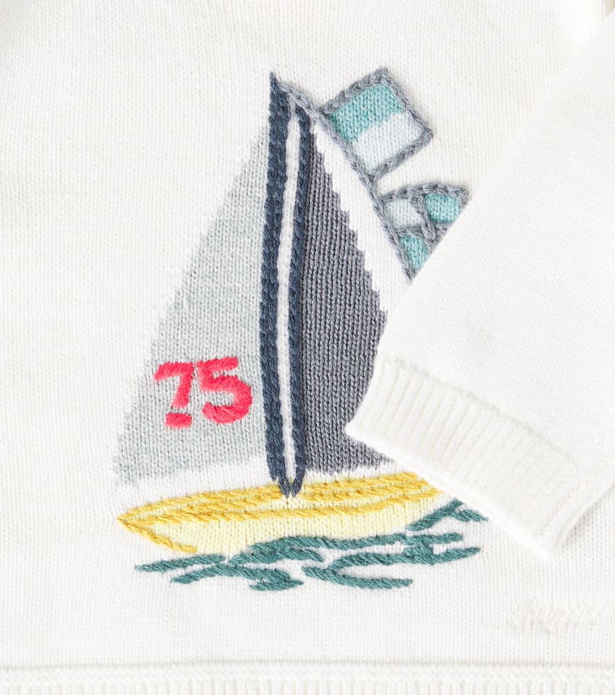 Bonpoint Baby Almire Cotton And Cashmere Sweater In Ec Blanc Lait