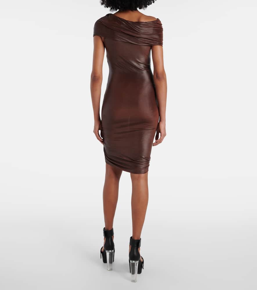 Rick Owens Lilies Lola Minidress In Brown