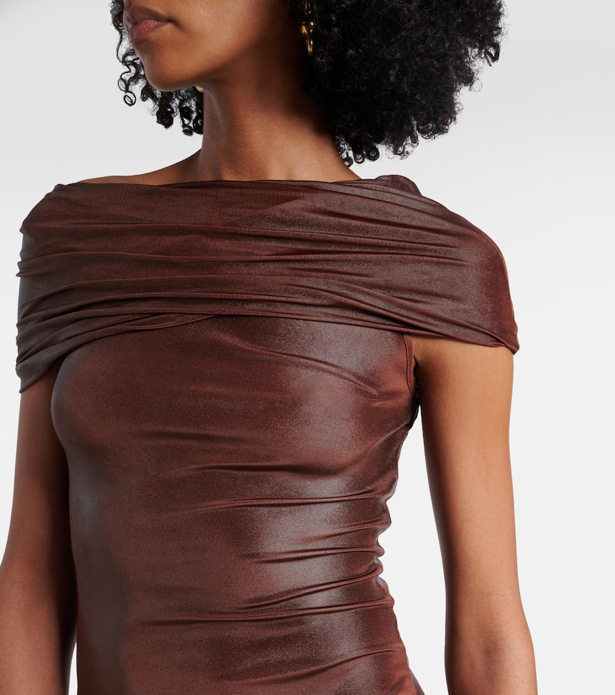 Rick Owens Lilies Lola Minidress In Brown