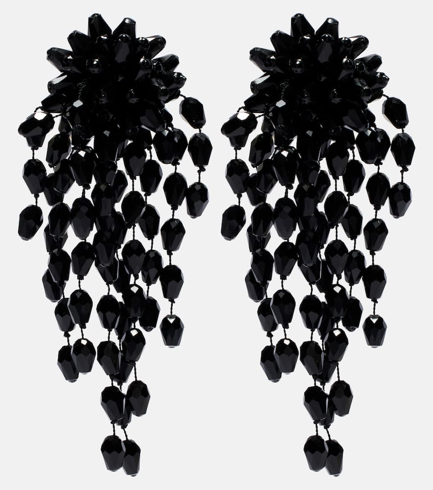 Hanabi beaded clip-on earrings