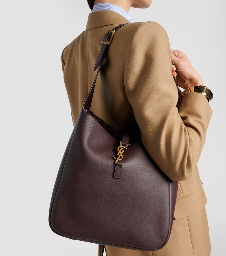 Saint Laurent Le 5 À 7 Large Leather Shoulder Bag In Brown