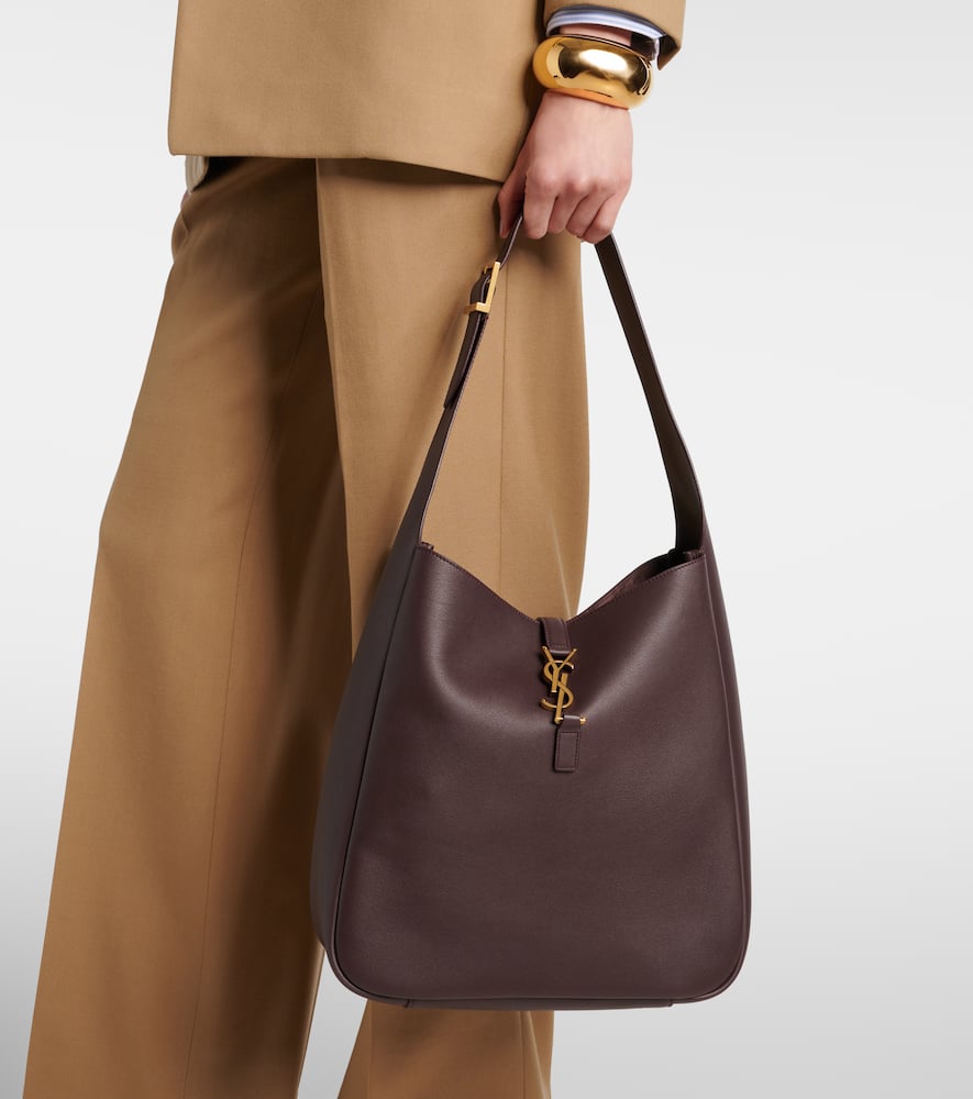 Saint Laurent Le 5 À 7 Large Leather Shoulder Bag In Brown