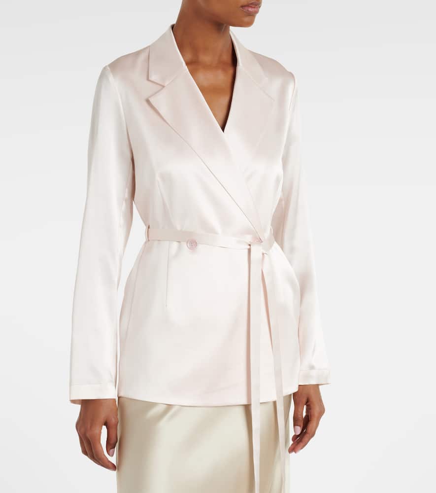 Joseph Joubert Silk Double-breasted Blazer In Gold