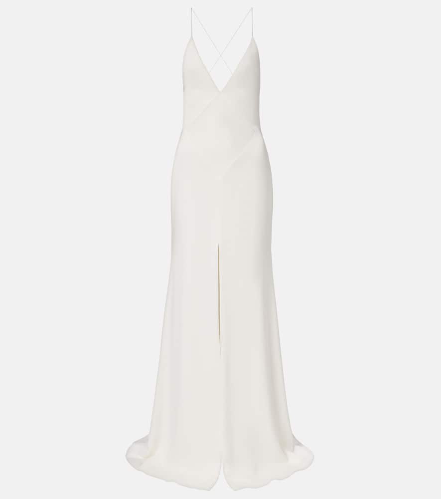 Open-back satin crêpe gown