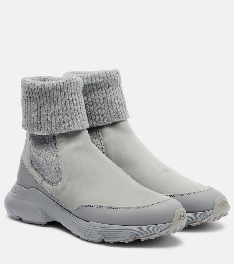 Suede high-top sneakers