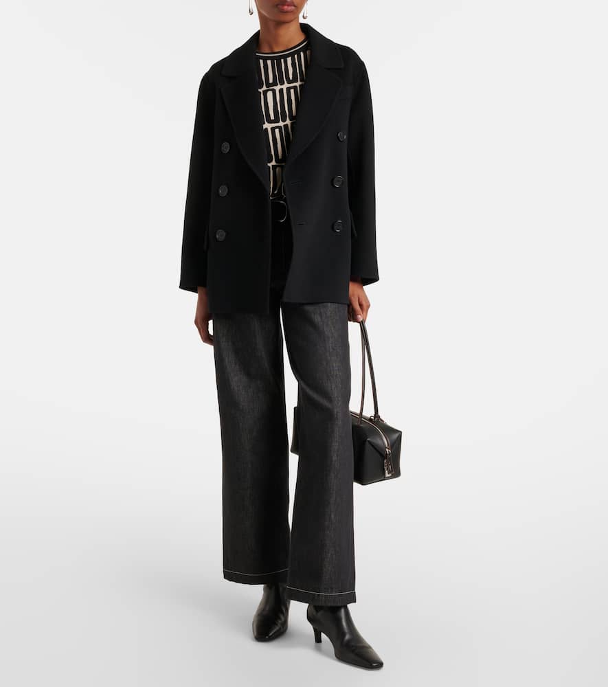 S Max Mara Ramo Printed Cotton Top In Black