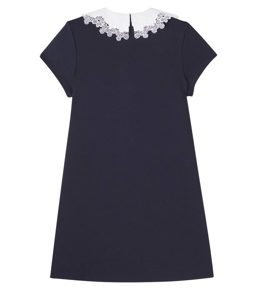 Tartine Et Chocolat Lace-trimmed Cotton Dress In Blue