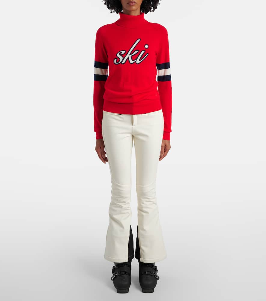 Perfect Moment Neve Wool Turtleneck Sweater In Red