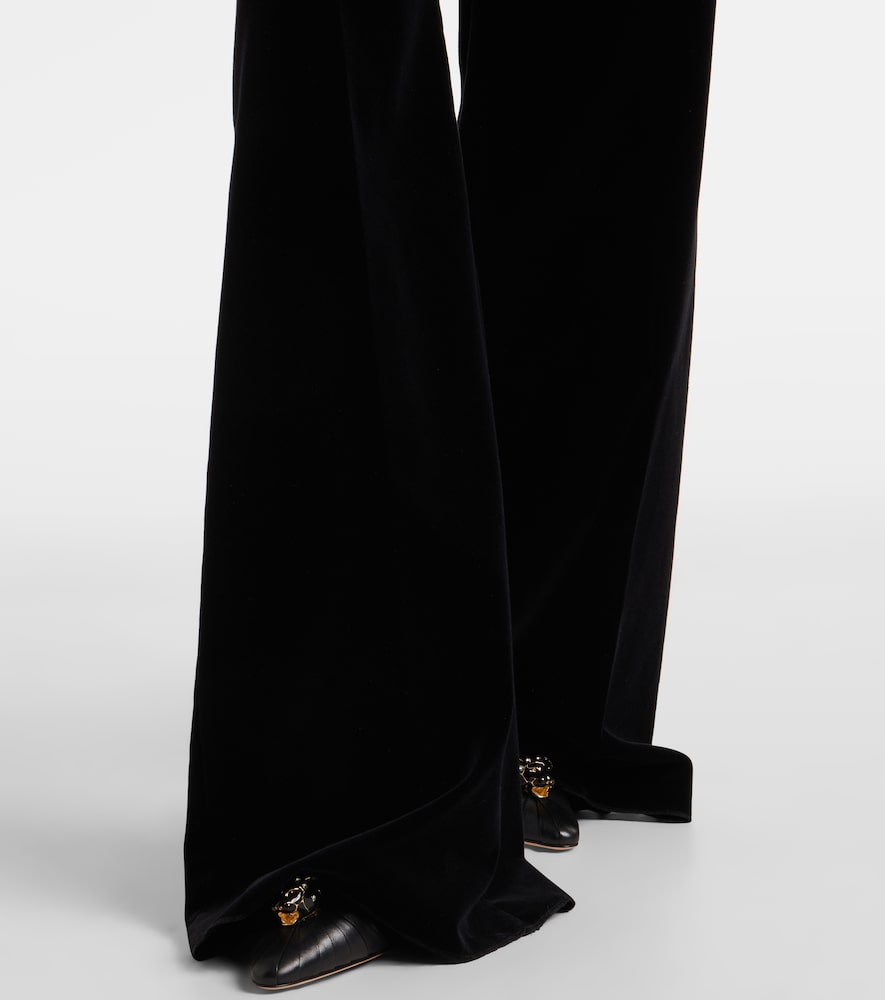 High-Rise Cotton Velvet Wide-Leg Pants