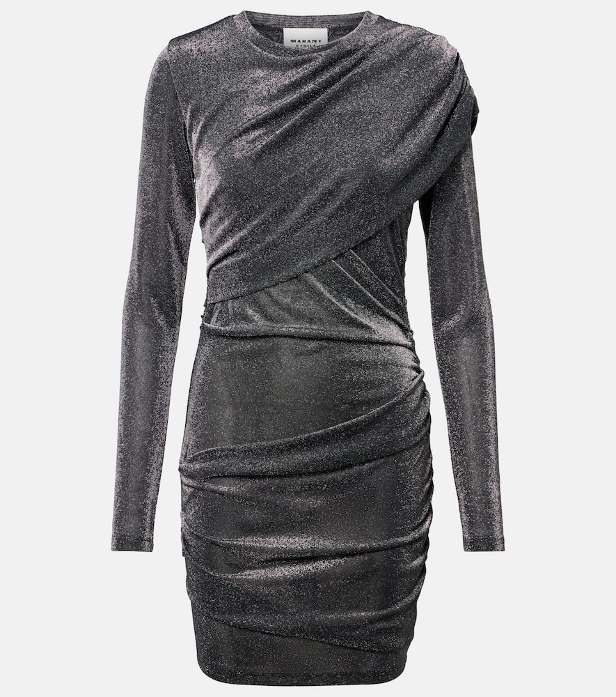 Isabel Marant Étoile Denise Draped Long-sleeve Mini Dress In Black