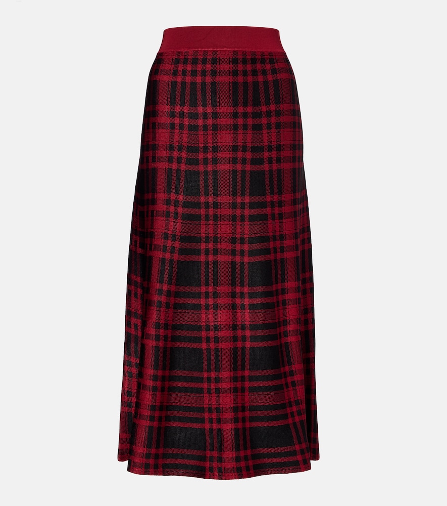 Polo Ralph Lauren Plaid Midi Skirt In Animal Print
