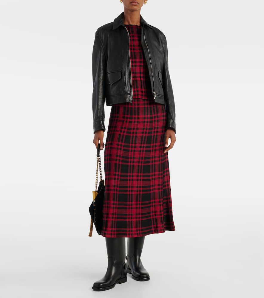 Polo Ralph Lauren Plaid Midi Skirt In Animal Print
