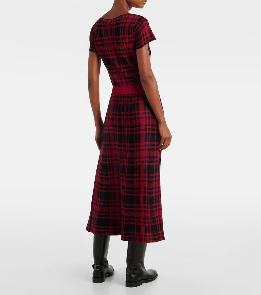 Polo Ralph Lauren Plaid Midi Skirt In Animal Print