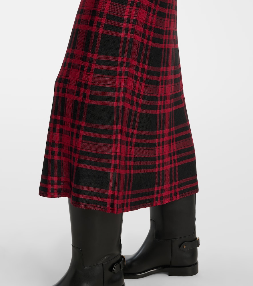 Polo Ralph Lauren Plaid Midi Skirt In Animal Print