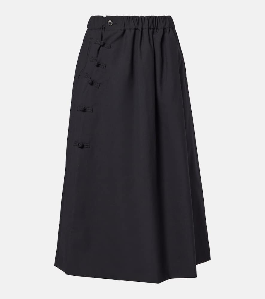 Noir Kei Ninomiya Wool Midi Skirt In Multi