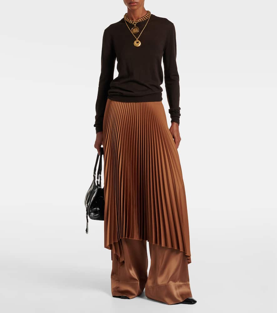 Joseph Dijon Silk Satin Wide-leg Pants In Multi