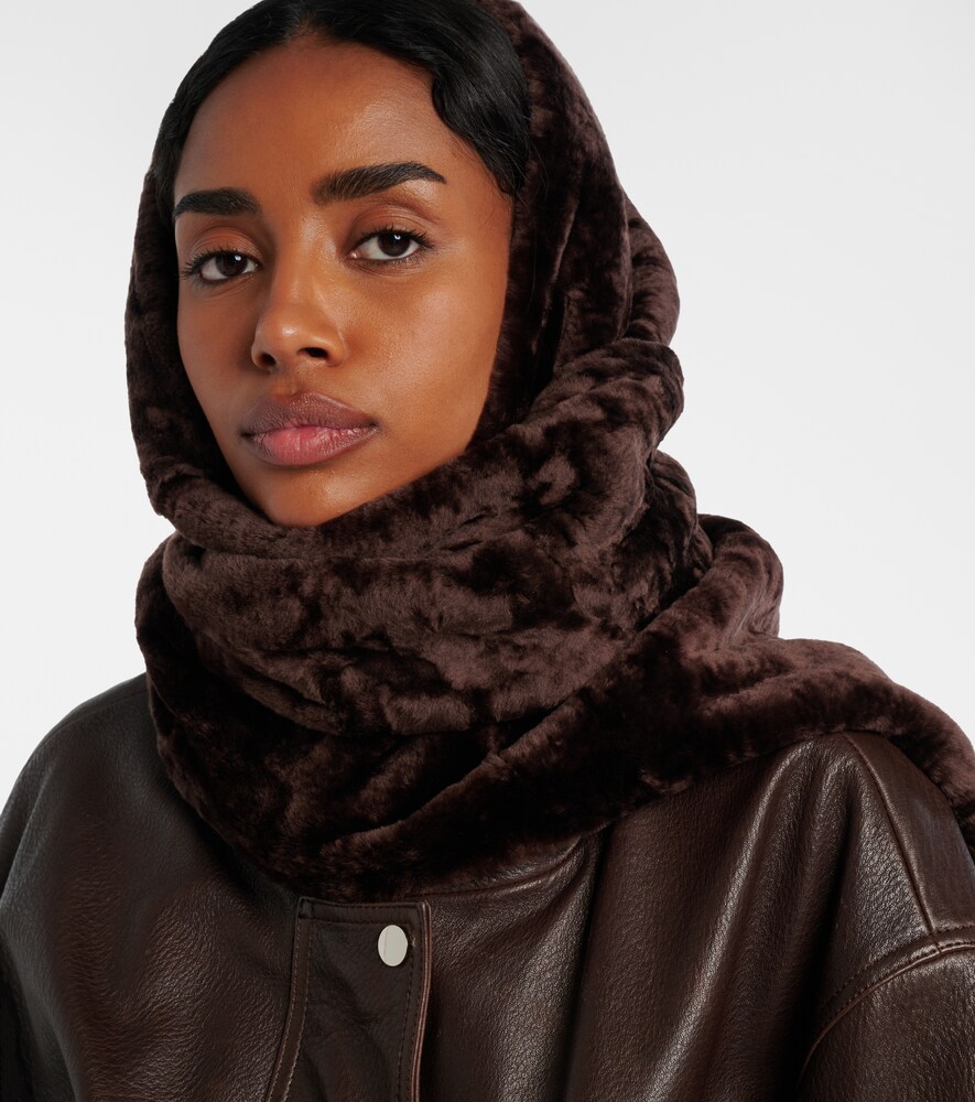 Nour Hammour Shearling scarf