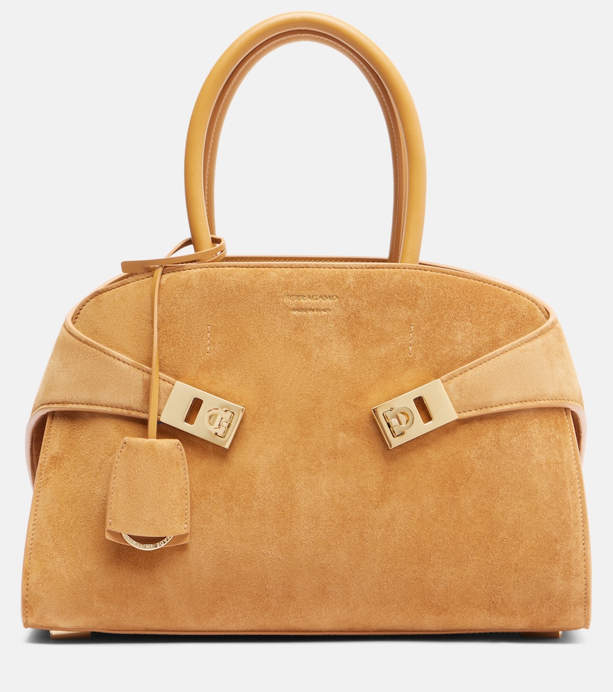 Ferragamo Hug Medium suede tote bag