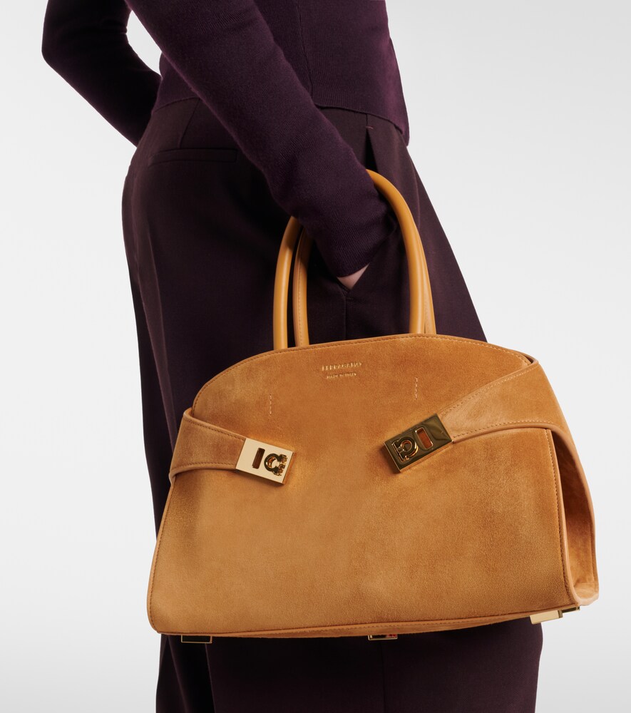 Ferragamo Hug Medium suede tote bag
