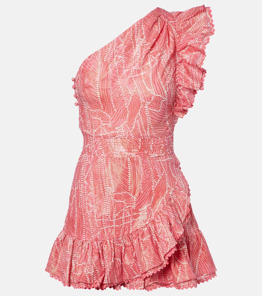 Poupette St Barth Corinne Cotton-blend Lamé Minidress In Red