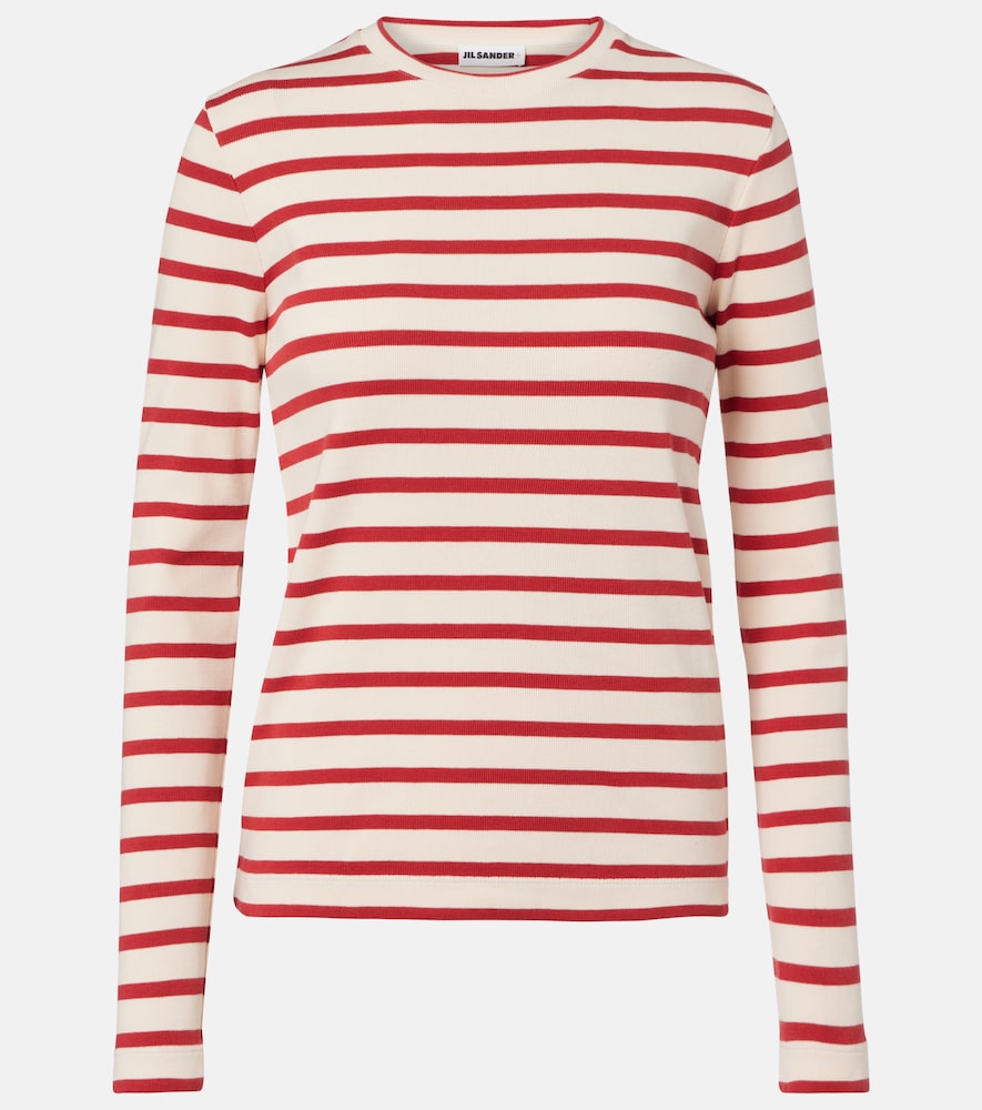 Jil Sander Logo striped cotton T-shirt