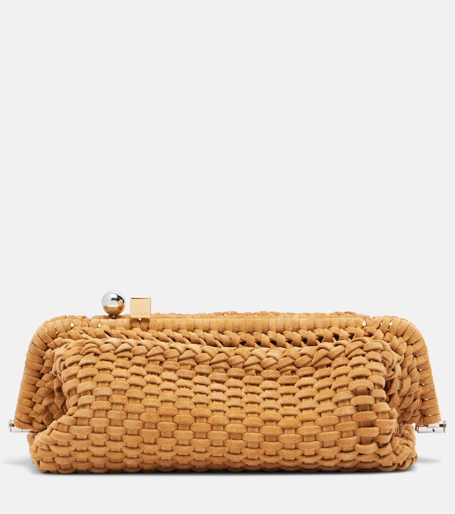 Clutch Salon in suede intrecciata