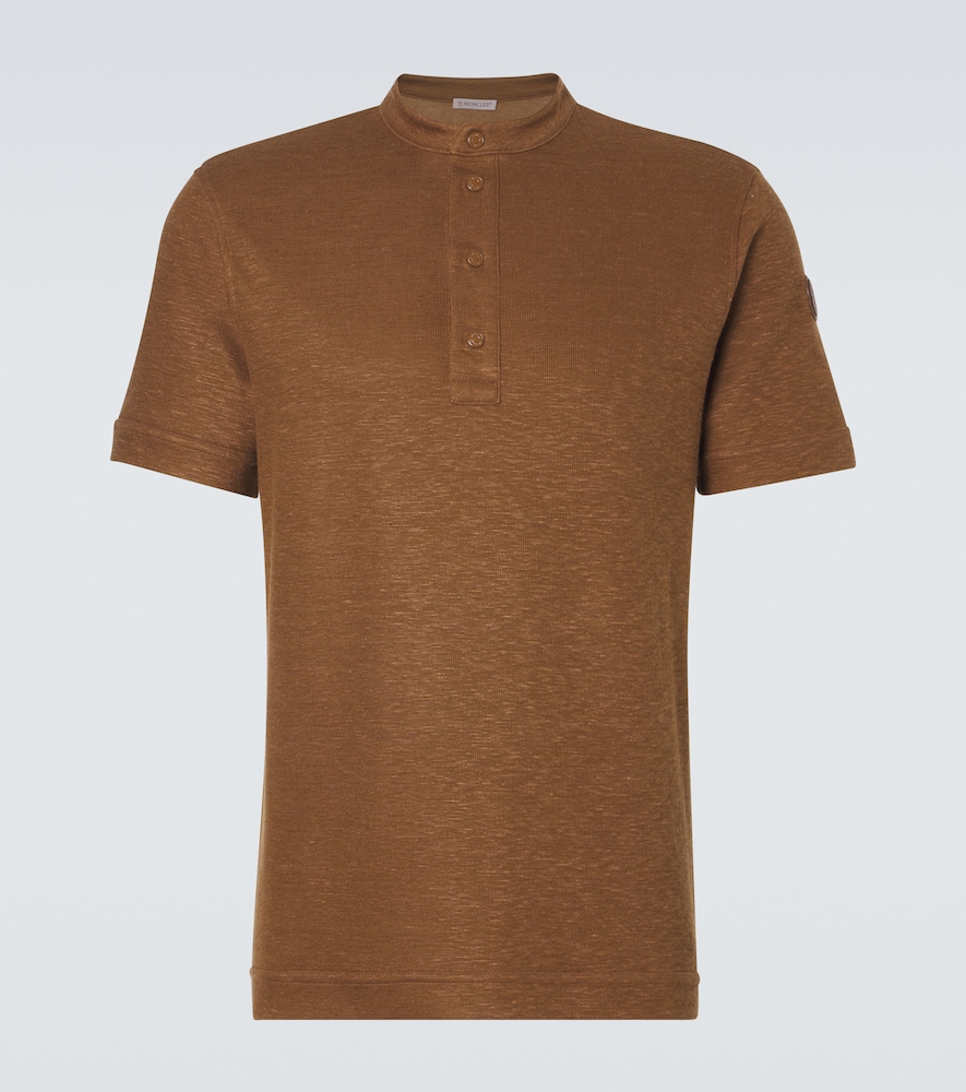 Moncler Cotton and linen-blend polo shirt