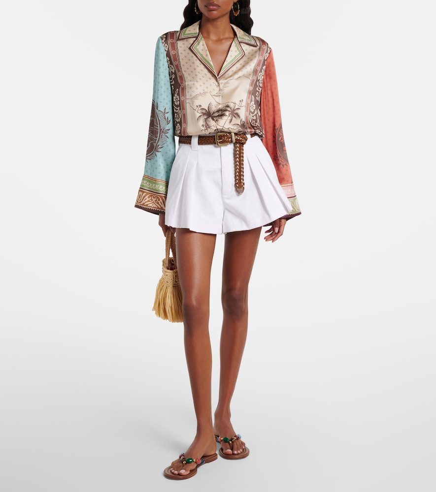  Frame Frame The Structural Pleated Denim Shorts 
