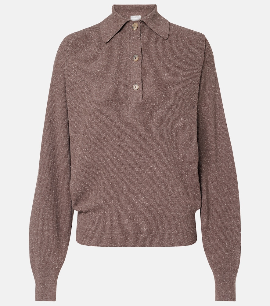 Calvin Klein Collection Helga Silk Polo Sweater