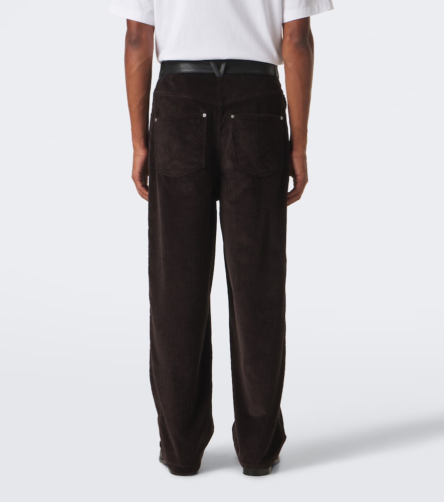 Leather-Trimmed Corduroy